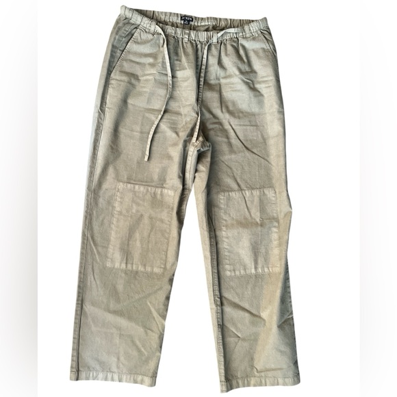 J. Crew Wide-Leg Cotton Linen Pants Size XS Oversized Utility Patchwork Knees - Picture 3 of 9